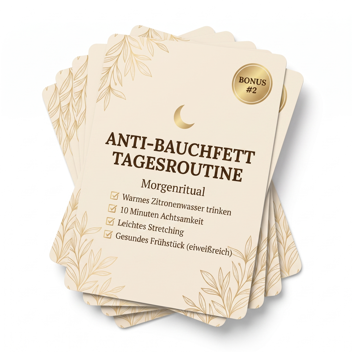 Anti-Bauchfett Tagesroutine-Karten